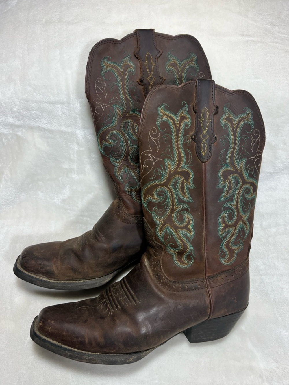 Justin Women's Brown Leather Cowboy Boots Stampede L2552Western Boots Size 10 B